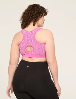 LIVI Wireless Medium-Impact Zoned Seamless Contrast Sports Bra Fiji Flower Space Dye