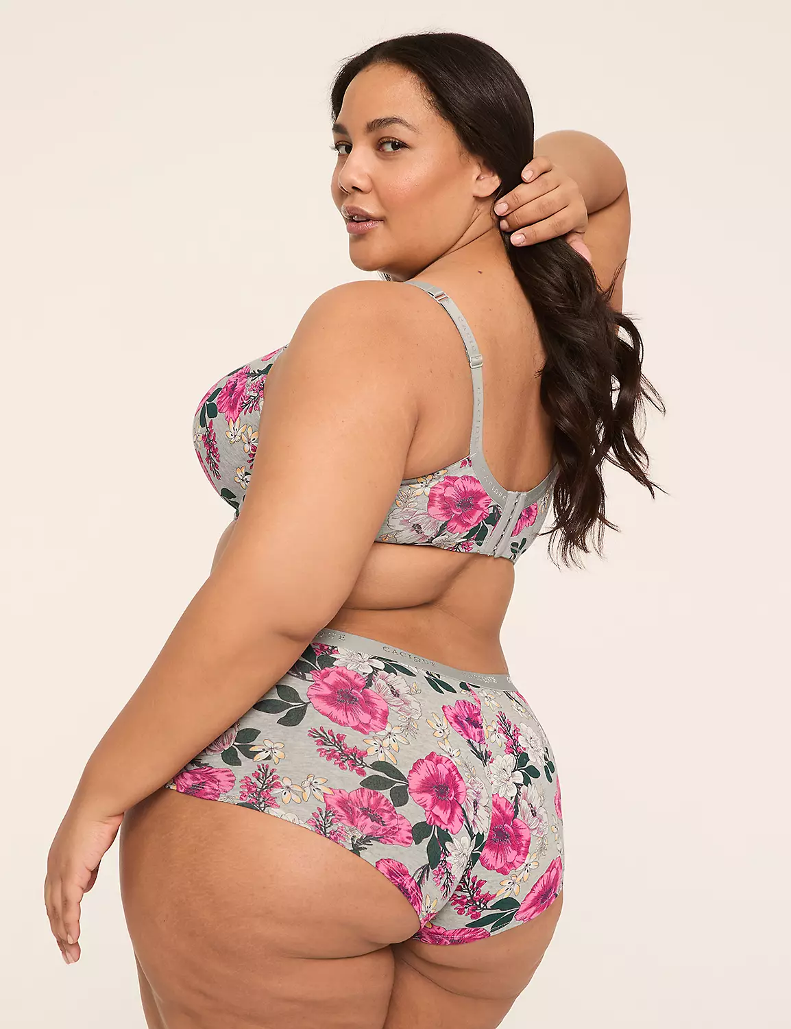 Cotton Boyshort Panty Stella Floral Grey 3 Cotton Boyshort Panty Stella Floral Grey