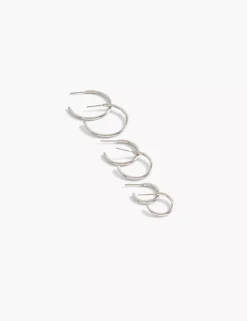 Open Hoop Earrings 3-Pack Silver Tone 9 Open Hoop Earrings 3-Pack Silver Tone -Lanebryant Shop 353161 0000005253
