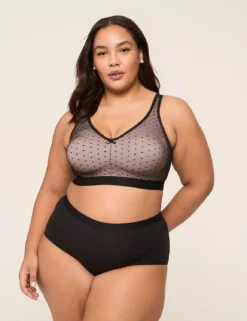 Cotton Unlined No-Wire Bra Black 9 Cotton Unlined No-Wire Bra Black -Lanebryant Shop 355619 0000006395