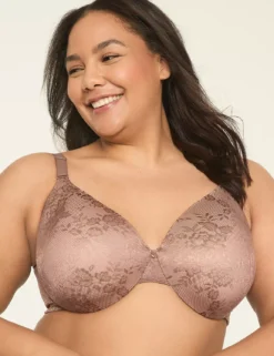 Invisible Lace Backsmoother Lightly Lined Full Coverage Bra Deep Taupe -Lanebryant Shop 363640 0000009488