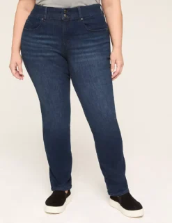 Tighter Tummy Fit High-Rise Straight Jean Dark Denim 11 Tighter Tummy Fit High-Rise Straight Jean Dark Denim -Lanebryant Shop 364571 0000012008