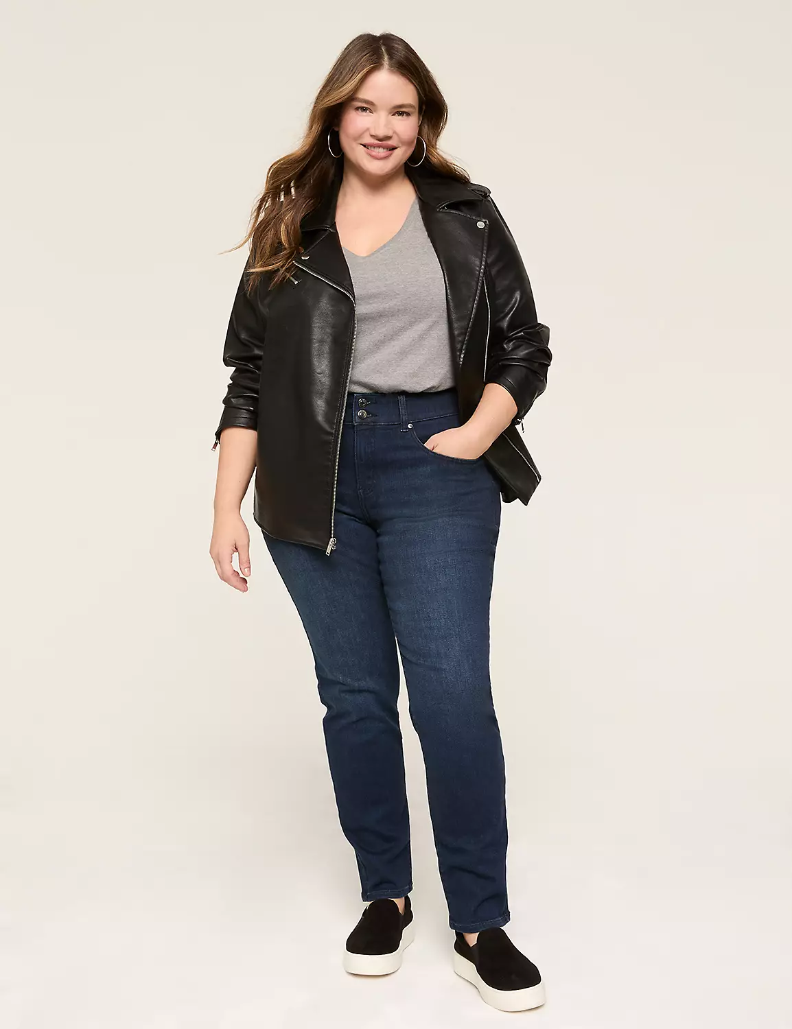 Tighter Tummy Fit High-Rise Straight Jean Dark Denim 5 Tighter Tummy Fit High-Rise Straight Jean Dark Denim - Image 3