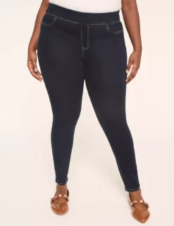 Pull-On High-Rise Sateen Jegging Dark Denim 7 Pull-On High-Rise Sateen Jegging Dark Denim -Lanebryant Shop 364998 0000012008