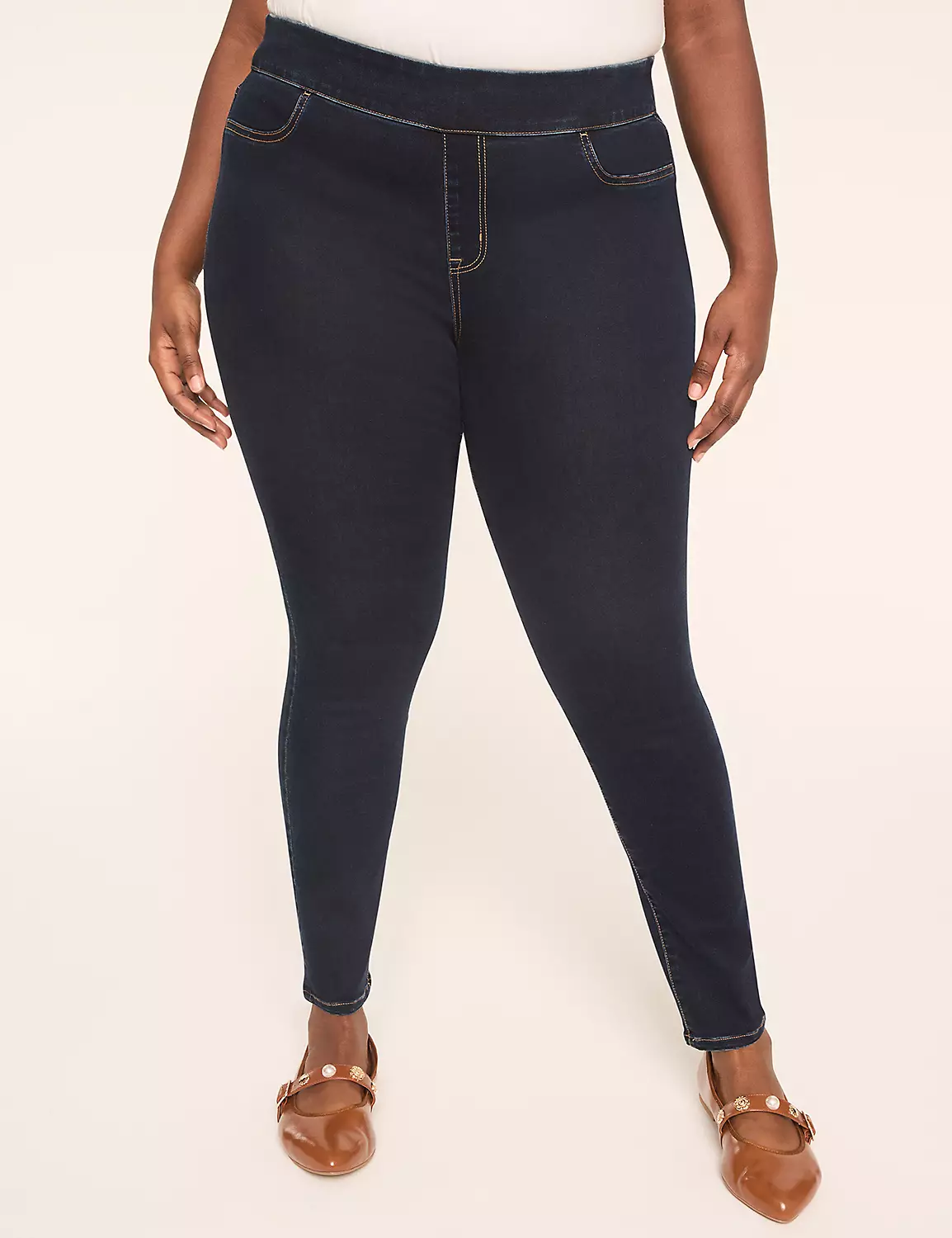 Pull-On High-Rise Sateen Jegging Dark Denim 5 Pull-On High-Rise Sateen Jegging Dark Denim - Image 3