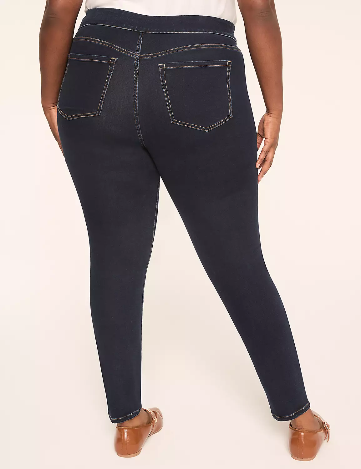 Pull-On High-Rise Sateen Jegging Dark Denim 3 Pull-On High-Rise Sateen Jegging Dark Denim