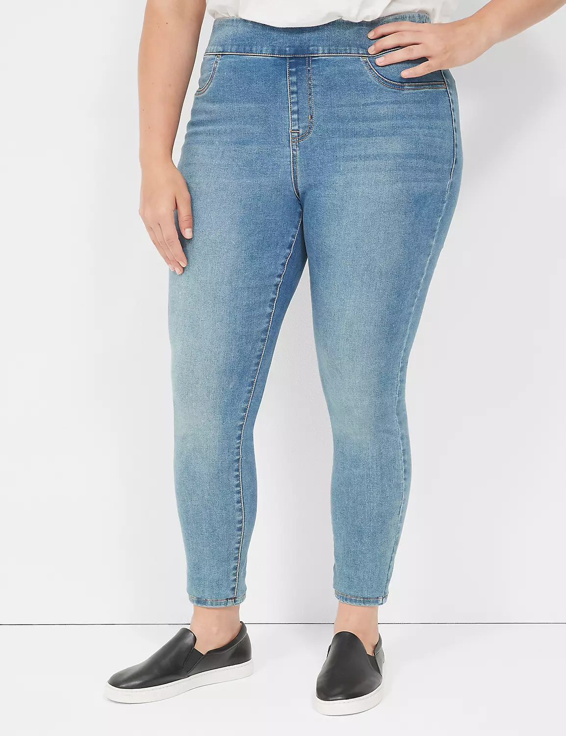 Pull-On High-Rise Sateen Jegging Medium Denim 5 Pull-On High-Rise Sateen Jegging Medium Denim - Image 3