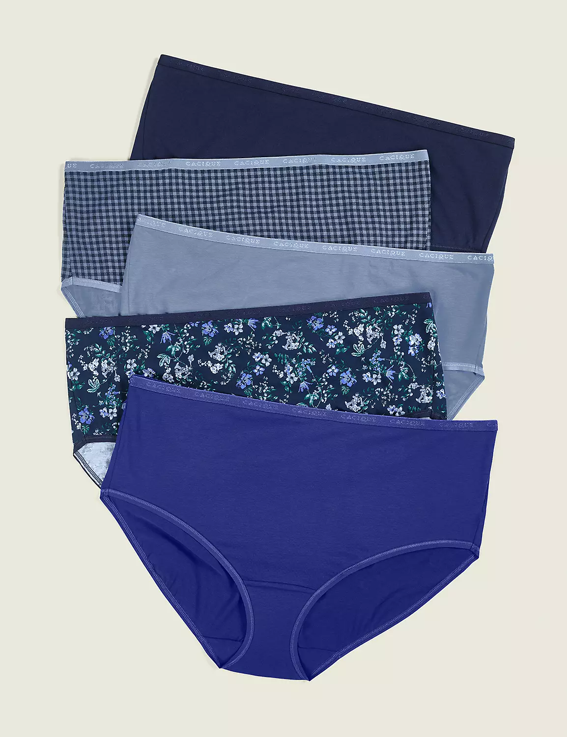 Cotton High-Leg Brief Panty - 5-Pack Clematis Blue Pack 3 Cotton High-Leg Brief Panty - 5-Pack Clematis Blue Pack