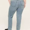 Tighter Tummy Fit High-Rise Straight Jean Medium Denim 2 Tighter Tummy Fit High-Rise Straight Jean Medium Denim -Lanebryant Shop 378120 0000012013 Back
