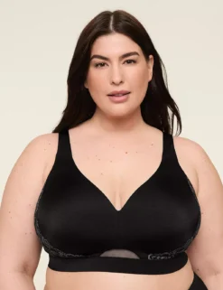 Comfort Bliss Lightly Lined No-Wire Bra With Lace Black 9 Comfort Bliss Lightly Lined No-Wire Bra With Lace Black -Lanebryant Shop 378783 0000006395