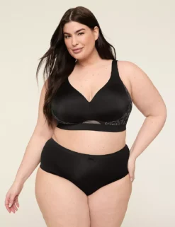 Comfort Bliss Lightly Lined No-Wire Bra With Lace Black 8 Comfort Bliss Lightly Lined No-Wire Bra With Lace Black -Lanebryant Shop 378783 0000006395 alt2
