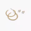 Stud & Hoop Earrings 2-Pack Gold Tone -Lanebryant Shop 396406 0000005238