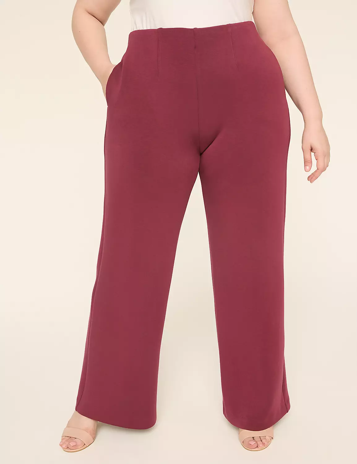 Journey High-Rise Wide Leg Pant Burgundy 5 Journey High-Rise Wide Leg Pant Burgundy - Image 3