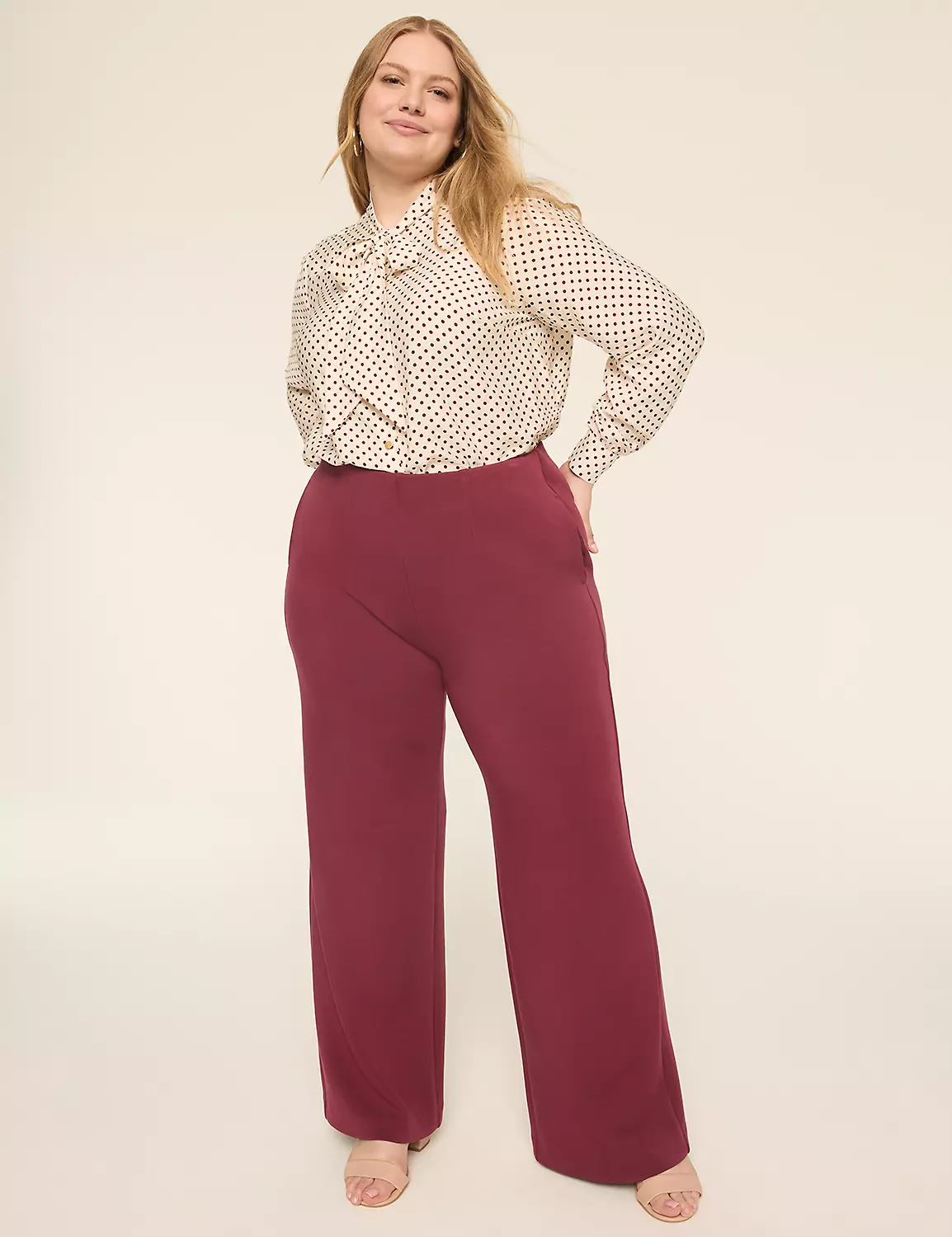 Journey High-Rise Wide Leg Pant Burgundy 4 Journey High-Rise Wide Leg Pant Burgundy - Image 2