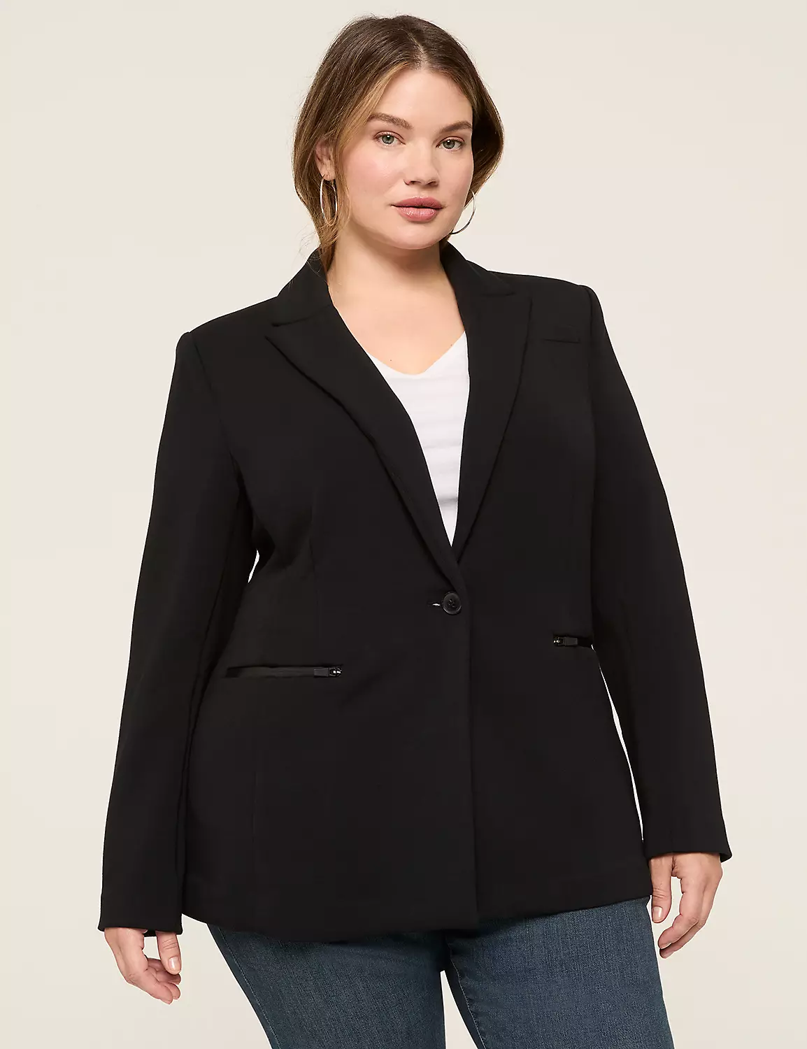 Journey Knit Blazer With Zipper Pocket Black 5 Journey Knit Blazer With Zipper Pocket Black - Image 3