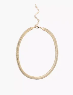 Demi-Fine Flat Chain Necklace Gold Tone