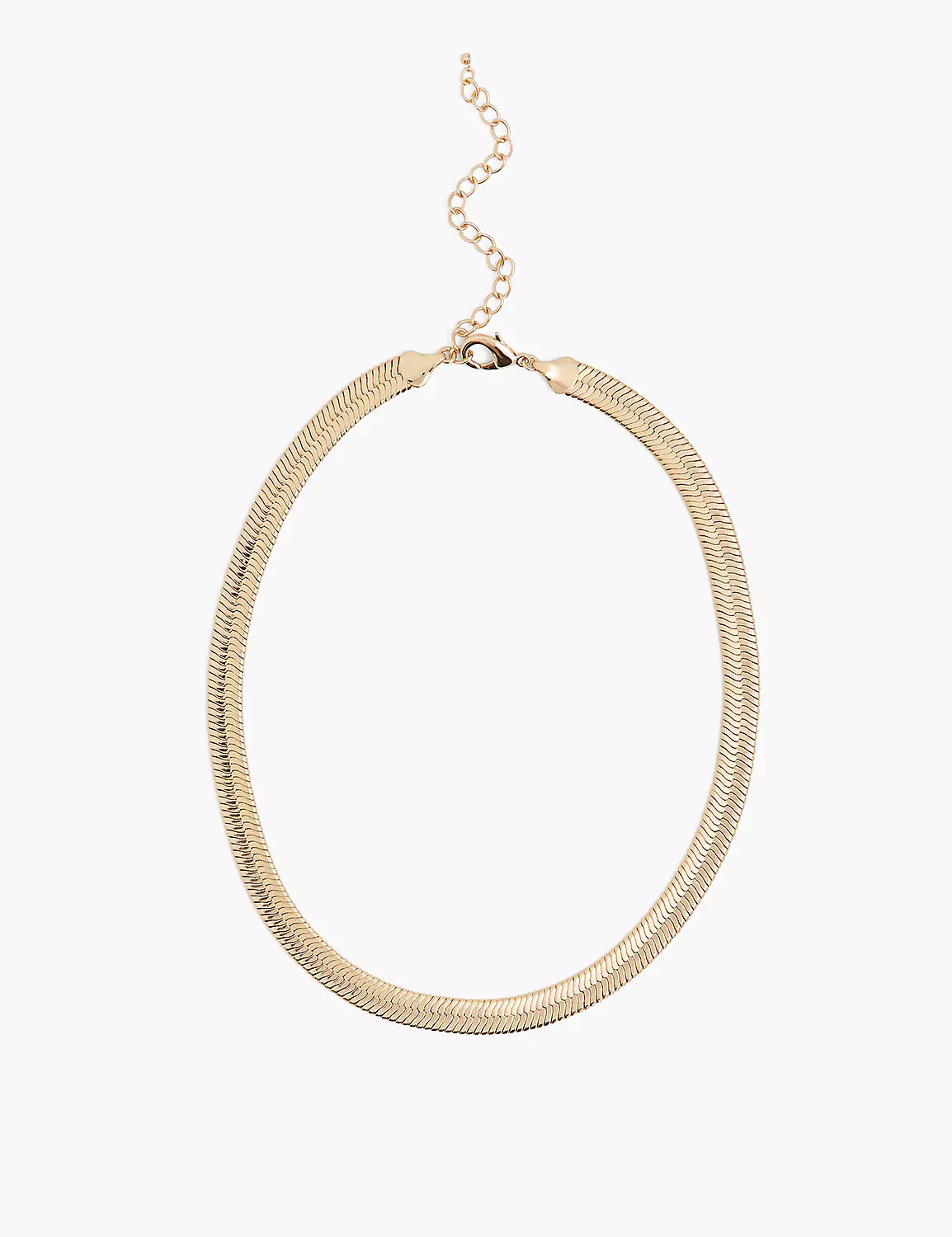 Demi-Fine Flat Chain Necklace Gold Tone 3 Demi-Fine Flat Chain Necklace Gold Tone