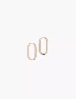 Demi-Fine J-Hoop Earrings Gold Tone