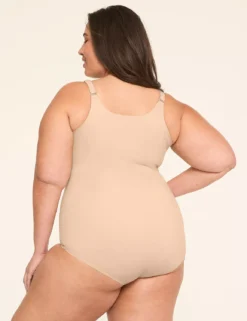Level 2 Totally Smooth Open-Bust Bodysuit Cafe Mocha