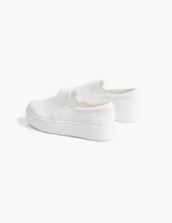 Dream Cloud Slip-On Faux-Leather Platform Sneaker White