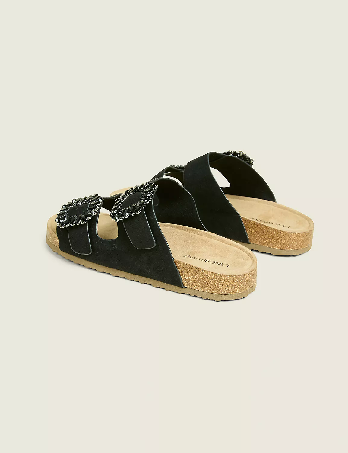 Dream Cloud Faux-Suede Embellished Slip-On Sandal Black 2 Dream Cloud Faux-Suede Embellished Slip-On Sandal Black
