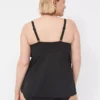 No-Wire Three-Tier Tankini Top Black