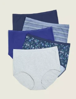 Cotton High-Waist Brief Panty - 5-Pack Ditsy Floral Pack