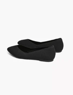 Dream Cloud Pointed Toe Knit Ballet Flat Black