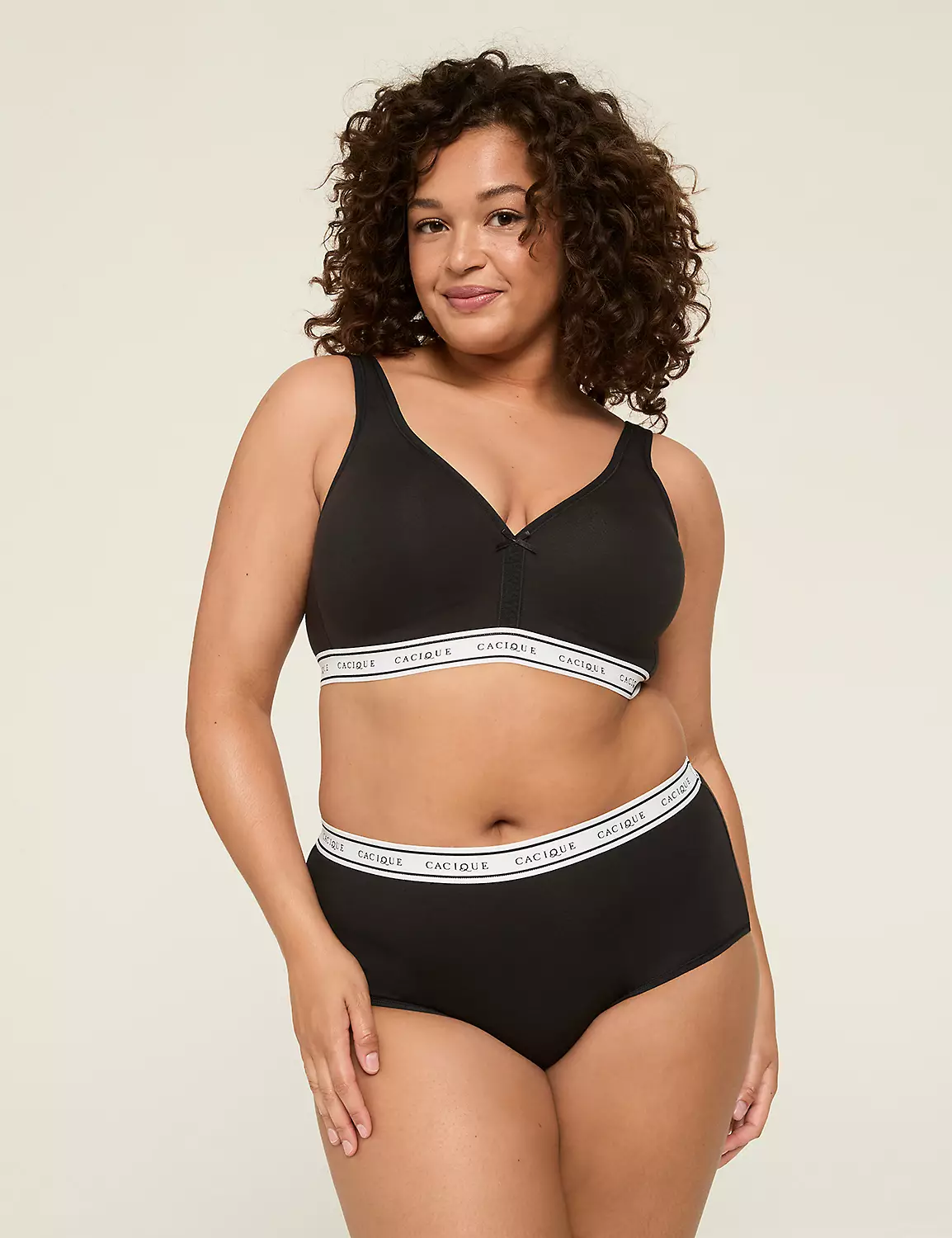 Cotton Lightly Lined No-Wire Bra Black 6 Cotton Lightly Lined No-Wire Bra Black - Image 4