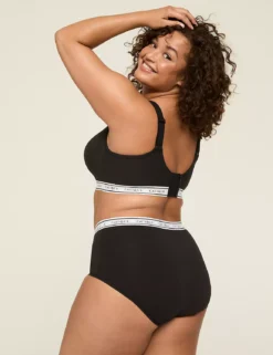 Cotton Lightly Lined No-Wire Bra Black