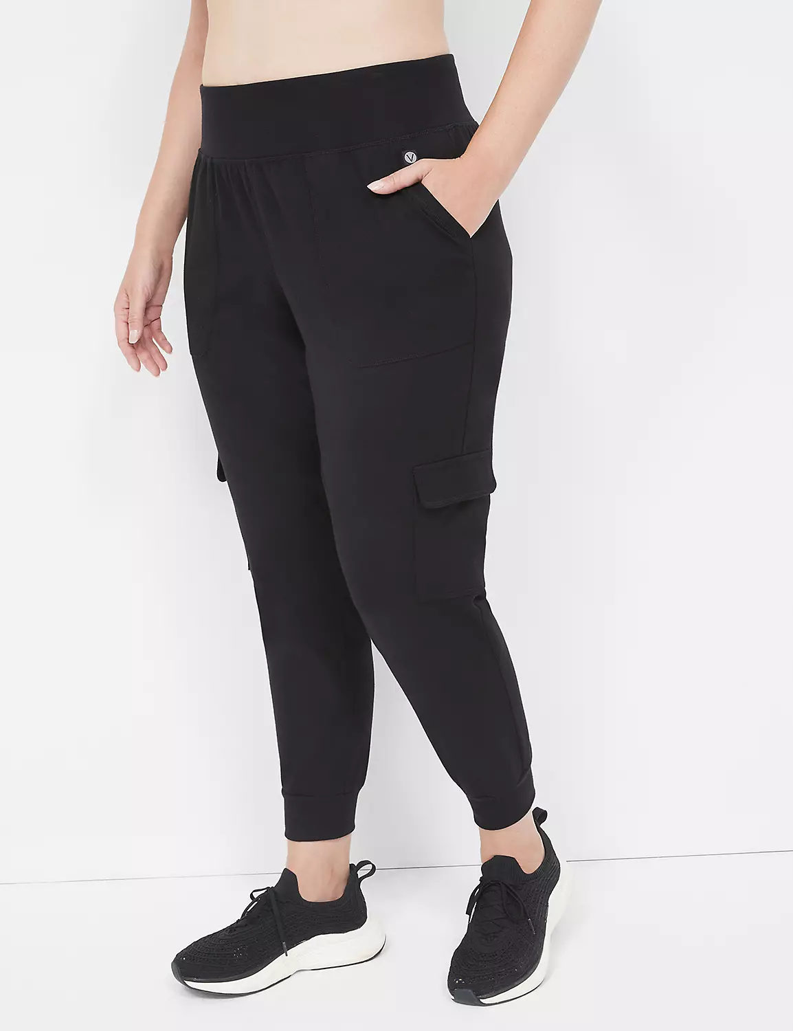 LIVI High-Rise Signature Stretch Slim Cargo Jogger Black 4 LIVI High-Rise Signature Stretch Slim Cargo Jogger Black - Image 2
