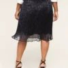 Lurex Shimmer Crinkle Knit Skirt Metallic Navy 1 Lurex Shimmer Crinkle Knit Skirt Metallic Navy -Lanebryant Shop 409358 0000112869 Back