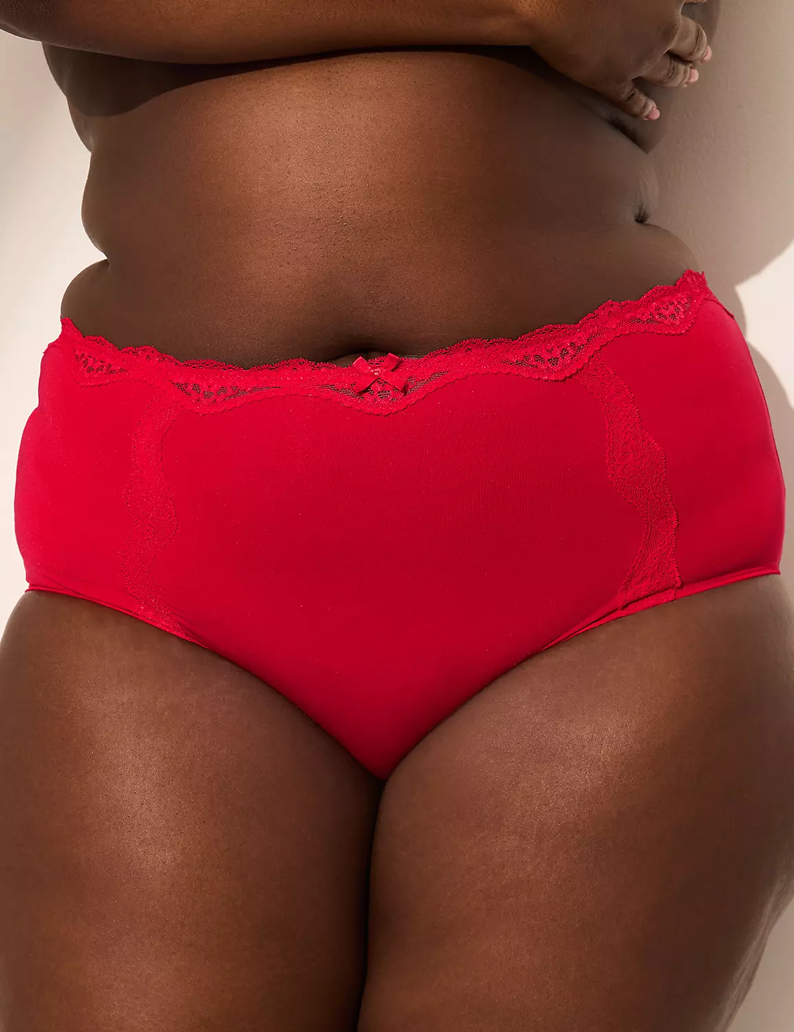 Lace-Trim Full Brief Panty Lychee 5 Lace-Trim Full Brief Panty Lychee - Image 3