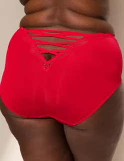 Lace-Trim Full Brief Panty Lychee