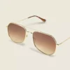 Goldtone Metal Aviator Sunglasses Gold -Lanebryant Shop 410301 0000005237
