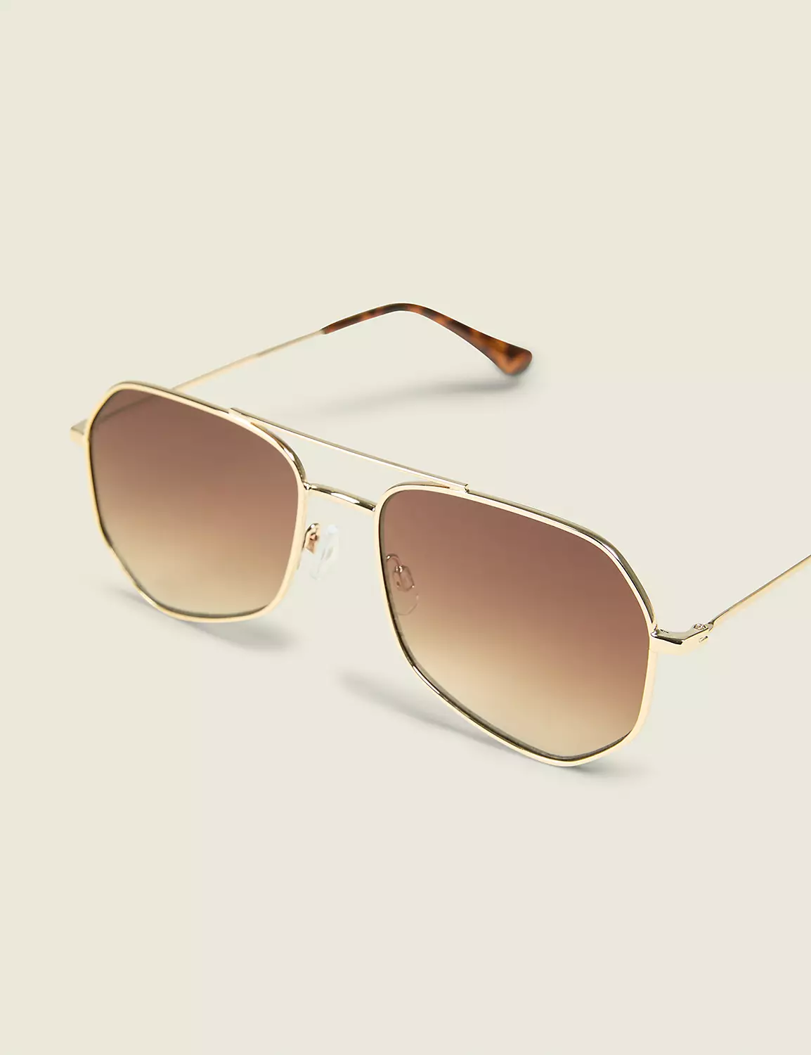 Goldtone Metal Aviator Sunglasses Gold 3 Goldtone Metal Aviator Sunglasses Gold