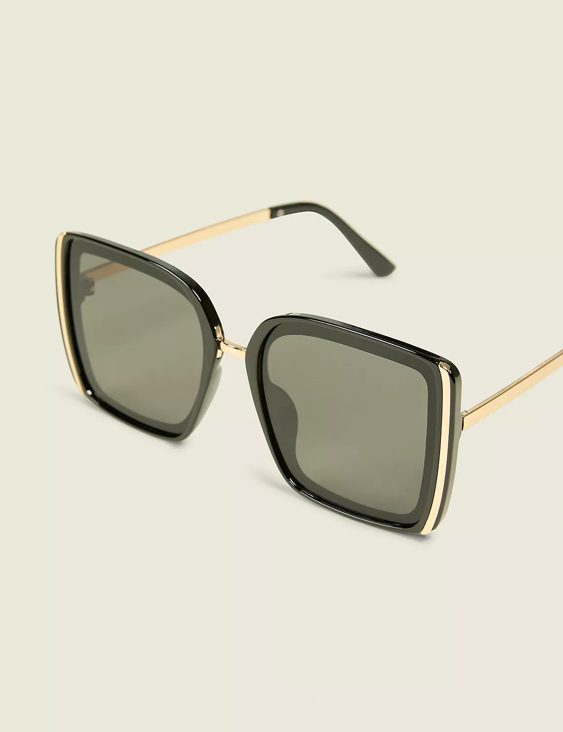 Goldtone Side-Detail Cateye Sunglasses Black 3 Goldtone Side-Detail Cateye Sunglasses Black
