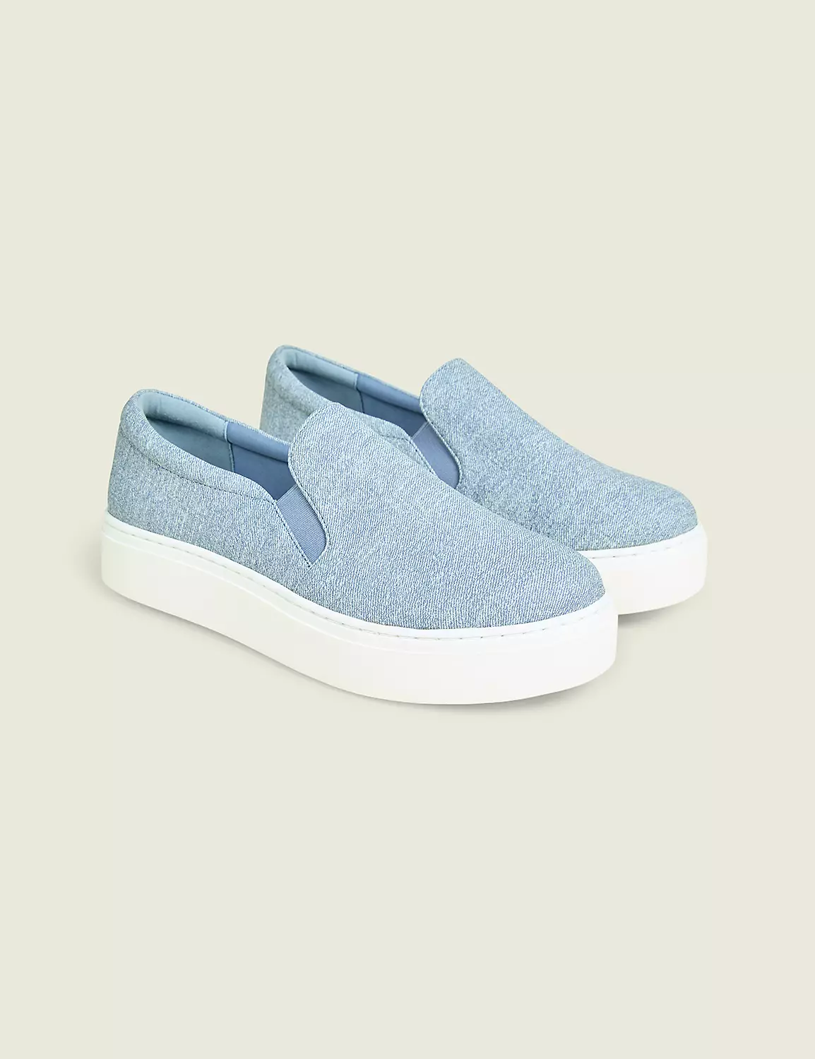 Dream Cloud Faux-Leather Slip-On Platform Sneaker Denim 4 Dream Cloud Faux-Leather Slip-On Platform Sneaker Denim - Image 2