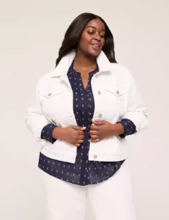 Classic Denim Jacket White -Lanebryant Shop 410475 0000007780