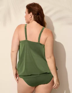 Underwire Chain-Detail Tankini Top Four Leaf Clover