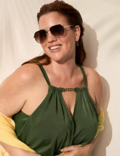 Underwire Chain-Detail Tankini Top Four Leaf Clover 11 Underwire Chain-Detail Tankini Top Four Leaf Clover -Lanebryant Shop 410586 0000009603 alt2