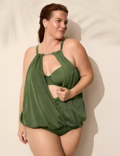 Underwire Chain-Detail Tankini Top Four Leaf Clover 13 Underwire Chain-Detail Tankini Top Four Leaf Clover -Lanebryant Shop 410586 0000009603 alt4