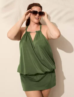 Underwire Chain-Detail Tankini Top Four Leaf Clover 14 Underwire Chain-Detail Tankini Top Four Leaf Clover -Lanebryant Shop 410586 0000009603 alt5