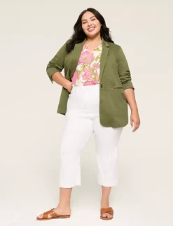 Oversized Twill Jacket Bronze Green 8 Oversized Twill Jacket Bronze Green -Lanebryant Shop 410623 0000009556 alt2