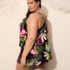 No-Wire Blouson Tankini Top Tropical Leaves_005_ 1 No-Wire Blouson Tankini Top Tropical Leaves_005_ -Lanebryant Shop 410632 0000113858 Back