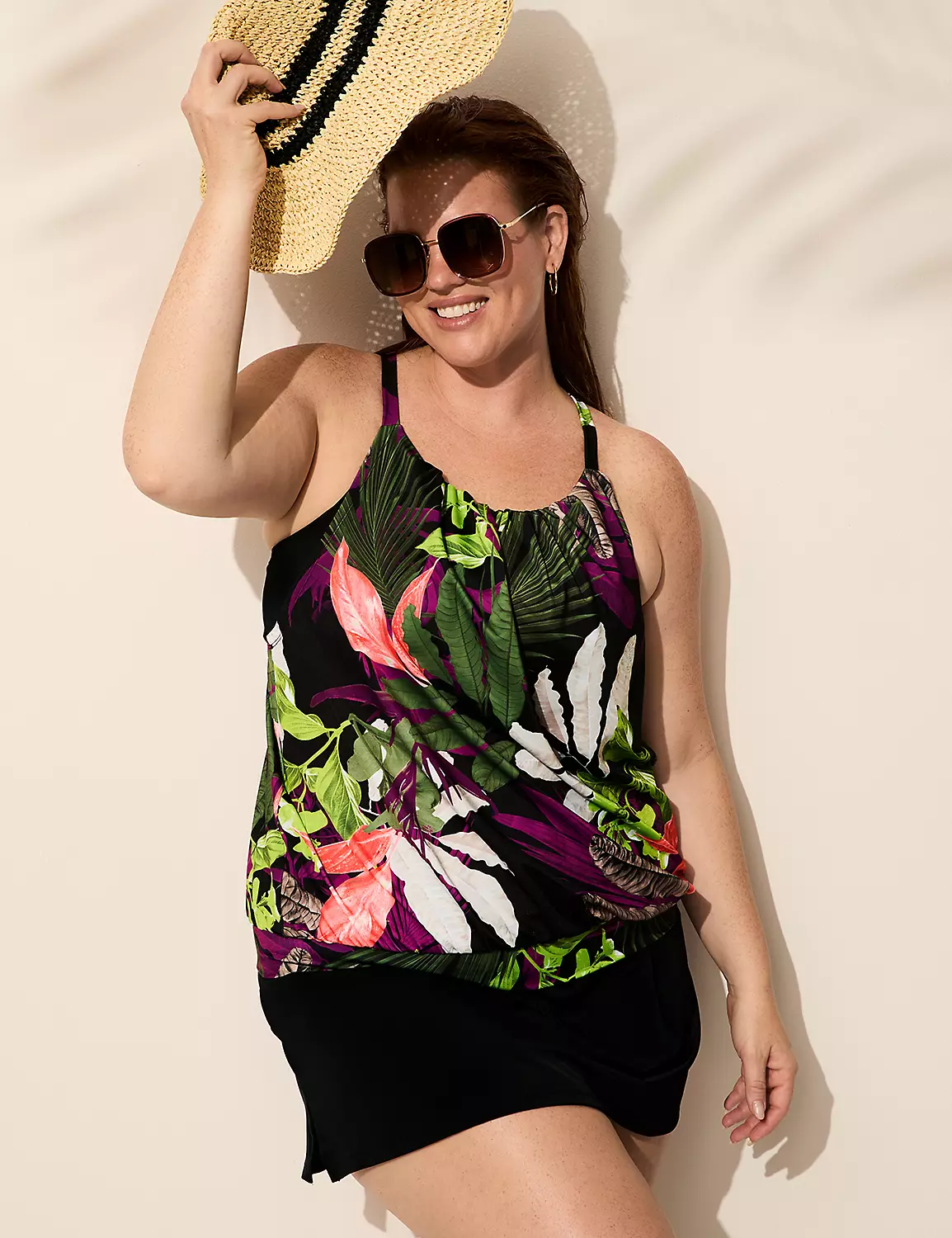 No-Wire Blouson Tankini Top Tropical Leaves_005_ 7 No-Wire Blouson Tankini Top Tropical Leaves_005_ - Image 5