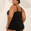 Underwire Balconette Tankini Top Black 1 Underwire Balconette Tankini Top Black -Lanebryant Shop 410639 0000015738 Back