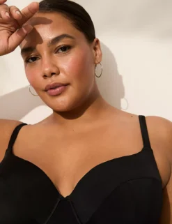 Underwire Balconette Tankini Top Black -Lanebryant Shop 410639 0000015738 alt2