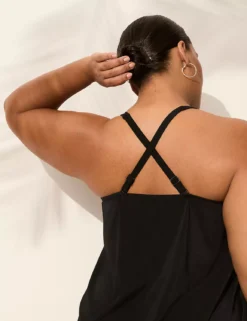 Underwire Balconette Tankini Top Black -Lanebryant Shop 410639 0000015738 alt3