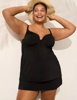 Underwire Balconette Tankini Top Black -Lanebryant Shop 410639 0000015738 alt5